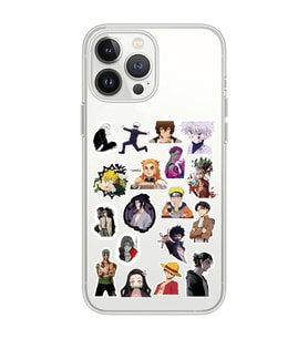 Iphone 12 PRO Uyumlu Anime Sticker Tasarımlı Şeffaf Telefon Kılıfı