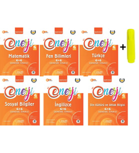 Palme 6.Sınıf Enerji 6+6 Matematik Fen Türkçe Sosyal İngilizce Din Deneme Sınavı Yeni