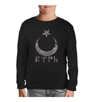 Türk Ay Yıldız Siyah Çocuk Sweatshirt