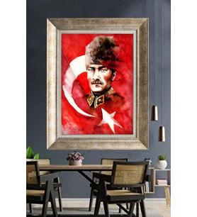 Gümüş Çerçeveli Atatürk Tablo za21