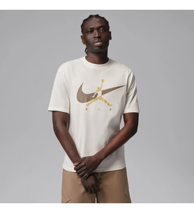 Jordan Brooklyn Gfx Ss Crew Erkek Bej Tişört