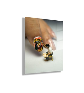 Temperli Gerçek Cam Tablo Güzellik Merkezi Tablosu Nail Art