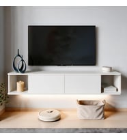 İnarch Dizayn Twist Led Işıklı Duvara Monte TV Sehpası - 2 Kapaklı