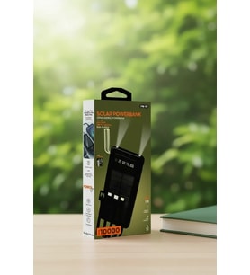 10000Mah Güneş Enerjili Taşınabilir Şarj - Çift Led Fenerli, Lcd , 2 Usb-C