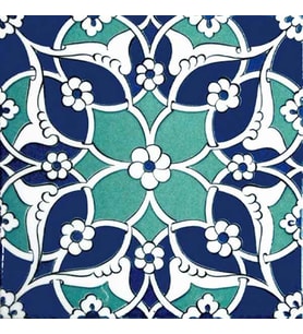 Armada Çini 20x20 Cm Ac 80 Selçuklu İznik Desen Kütahya Çini Karo