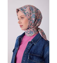 Etnik Desen Saf İpek Twill Eşarp  - 2026 İlkbahar-Yaz (T)   4314