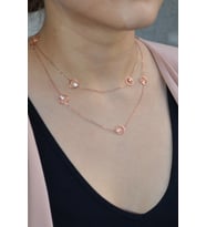 925 Ayar Gümüş Halkalı Uzun Kolye - N116001