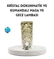 Kristal Rgb Led Masa Lambası – Renkli Kumandalı Işık, Dekoratif Tasarruflu - Lisinya