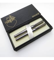 Signator® S247 Titanyum Dolma Kalem + Roller Kalem Seti  İsme Özel Kalem  Hediyelik Kalem (Karışık)
