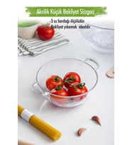 Northcity Akrilik Şeffaf Mini Pirinç Süzgeçi & Bakliyat Süzgeçi (3 Su Bardağı Ölçülü)