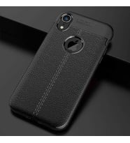 Apple iPhone XR Kılıf Esnek Pu-Deri Leather-Pu Serisi Protected Case (Siyah)