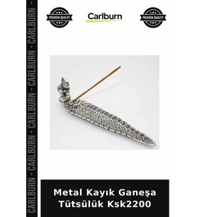 Özel Üretim Dekoratif Hediyelik Ev Aksesuarı Objektif Metal Kayık Ganeşa Tütsülük