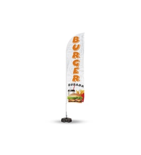 Burger Temalı Yelken Bayrak V1