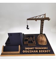 Kişiye Özel İnşaat Teknikeri Masa İsimliği Kartvizitlik - Şantiye & İnşaat Ofisi Tebrik Hediyesi
