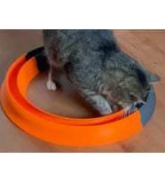 3D Baskı Kediler İçin Halka Şeklinde Toplu Parkur Oyuncağı Yuvarlak Toplu Kedi Oyuncağı Turuncu