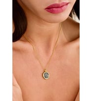 14 K Gold Kaplama 925 Ayar Gümüş Evil Eye Kolye