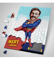 Kişiye Özel Hediye Süper Kahraman Karikatürlü Puzzle