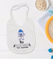 BK Kids Işıltılı Hayatı Ben Seçmedim Tasarımlı Bebek Mama Önlüğü - Model 1