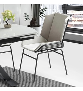 YNCA Metal Ayaklı Kumaş Salon Balkon ve Mutfak Sandalyesi 1 ADET (Krem)