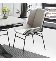 YNCA Metal Ayaklı Kumaş Salon Balkon ve Mutfak Sandalyesi 1 ADET (Krem)