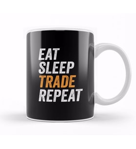 Eat Sleep Trade Repeat Funny Trading Gift For Traders Kupa Bardak Porselen