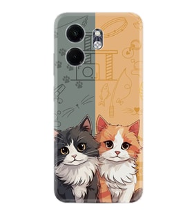 Infinix Smart 9 Kılıf Boutique Baskılı Resimli İkiz Kediler Pcode -086