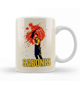 Domantas Sabonis Domantas Sabonis Vintage Art  Legend Basketball Gift Vintage Retro Style Kupa Bardak Porselen