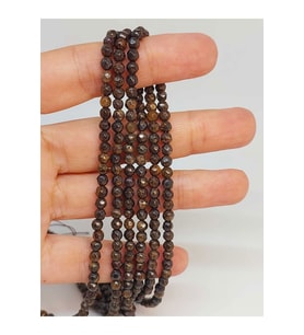 Bileklik Boy Bronzit Taşı Faset Kesim Yarım Dizi 4mm (49244) (18CM UZUNLUĞUNDADIR)