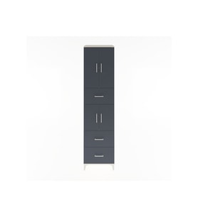 Hyperion Dolap 3 Raflı 3 Çekmeceli 4 Kapaklı 60x44x243 Aytaşı-Antrasit