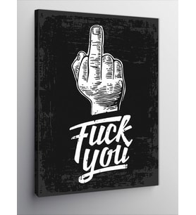 Kanvas Tablo Fuck You Orta Parmak