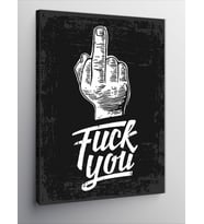 Kanvas Tablo Fuck You Orta Parmak