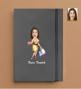 Kişiye Özel Kadın Model 13x21 Gri Defter-22