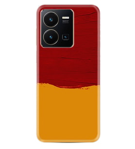 Vivo Y35 Kılıf Silikon Desen Özel Seri Sarı Kırmızı Boya 1708
