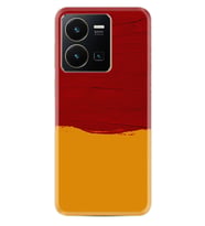 Vivo Y35 Kılıf Silikon Desen Özel Seri Sarı Kırmızı Boya 1708