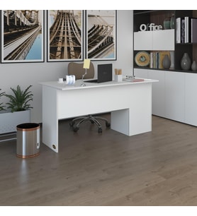 Kenzlife ofis masası miyamoto byz sol 75*150*60 raflı dolap bilgisayar çalışma masası (Karışık)