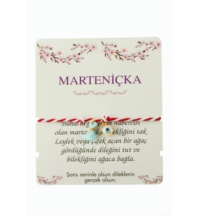 Nazar Püskül Marteniçka İp Bileklik (Kırmızı)