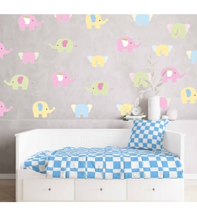 SOFT RENK FİLLER ÇOCUK ODASI DUVAR STİCKER