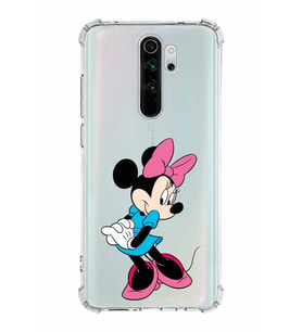 Xiaomi Redmi Note 8 Pro Köşe Korumalı Antişok Kapak Minnie Mouse Tasarımlı Şeffaf  Kılıf
