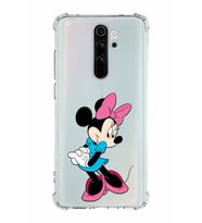 Xiaomi Redmi Note 8 Pro Köşe Korumalı Antişok Kapak Minnie Mouse Tasarımlı Şeffaf  Kılıf