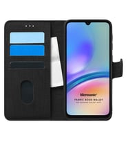 Microsonic Samsung Galaxy A05s Kılıf Fabric Book Wallet Siyah (Siyah)