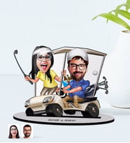 BK Gift Kişiye Özel İsimli Sevgililer Karikatürlü Ahşap Biblo Model-96