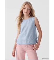 LCW Kids İndigo Çizgili Kız Çocuk Jean Bluz