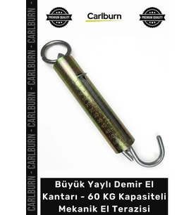 Özel Üretim Dayanıklı Çelik Büyük Yaylı Demir El Kantarı 60 KG Kapasiteli Mekanik El Terazisi
