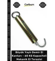 Özel Üretim Dayanıklı Çelik Büyük Yaylı Demir El Kantarı 60 KG Kapasiteli Mekanik El Terazisi