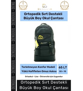 Büyük Boy Ortopedik & Terletmeyen Konfor Modeli Çok Gözlü Bölmeli Lise Ortaokul Okul Sırt Çantası