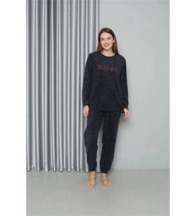 Giyim Polar Kadın Pijama Takımı Lacivert