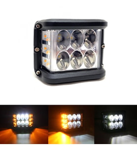 Off Road Led Projektör Çalışma Sis Lambası Beyaz 3 Modlu Turuncu Flashlı 12 Ledli ONP0525