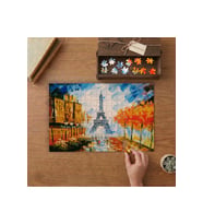 Eyfel Kulesi Yağlı Boya Tasarımı 240 parça Ahşap Puzzle Ahşap Kutuda MP05626