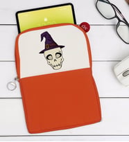 BK Gift Kurukafa Tasarımlı Taşınabilir Koruyucu Tablet Kılıfı & Organizer Çanta - Turuncu-4