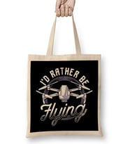 I d Rather Be Flying Drone Pilot Hobby Droning Bez Çanta Uzun Saplı